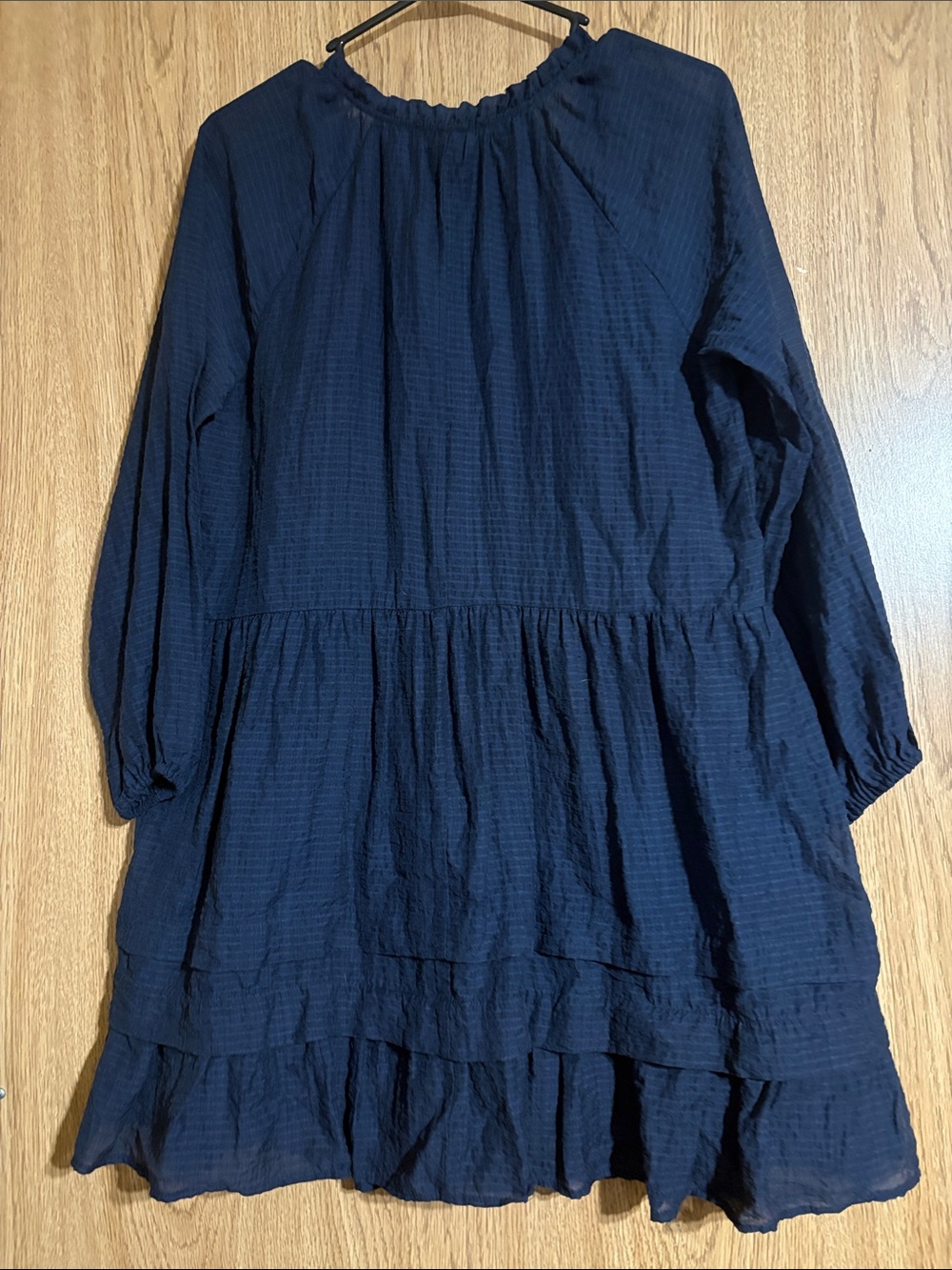 Women’s Navy Ruffle-Tier Mini Dress - Picture 6 of 8